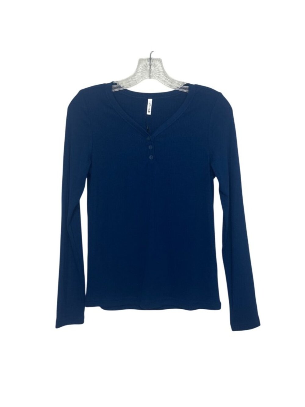 Zengjo Button Henley Shirt Long Sleeve Medium Blue New